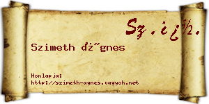 Szimeth Ágnes névjegykártya